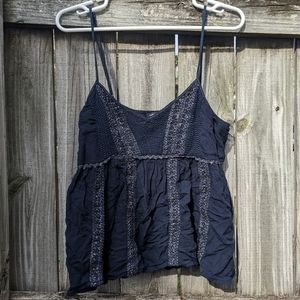American eagle babydoll navy crop tank